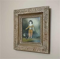 Vintage Victorian Child Print Wood Frame