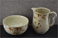 Hall's Autumn Leaf Pitcher & Bowl