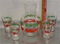 Vintage glass juice set