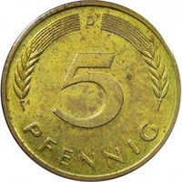 Germany 5 pfennig, 1988