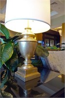 Antique Gold Finish Table Lamp With Shade