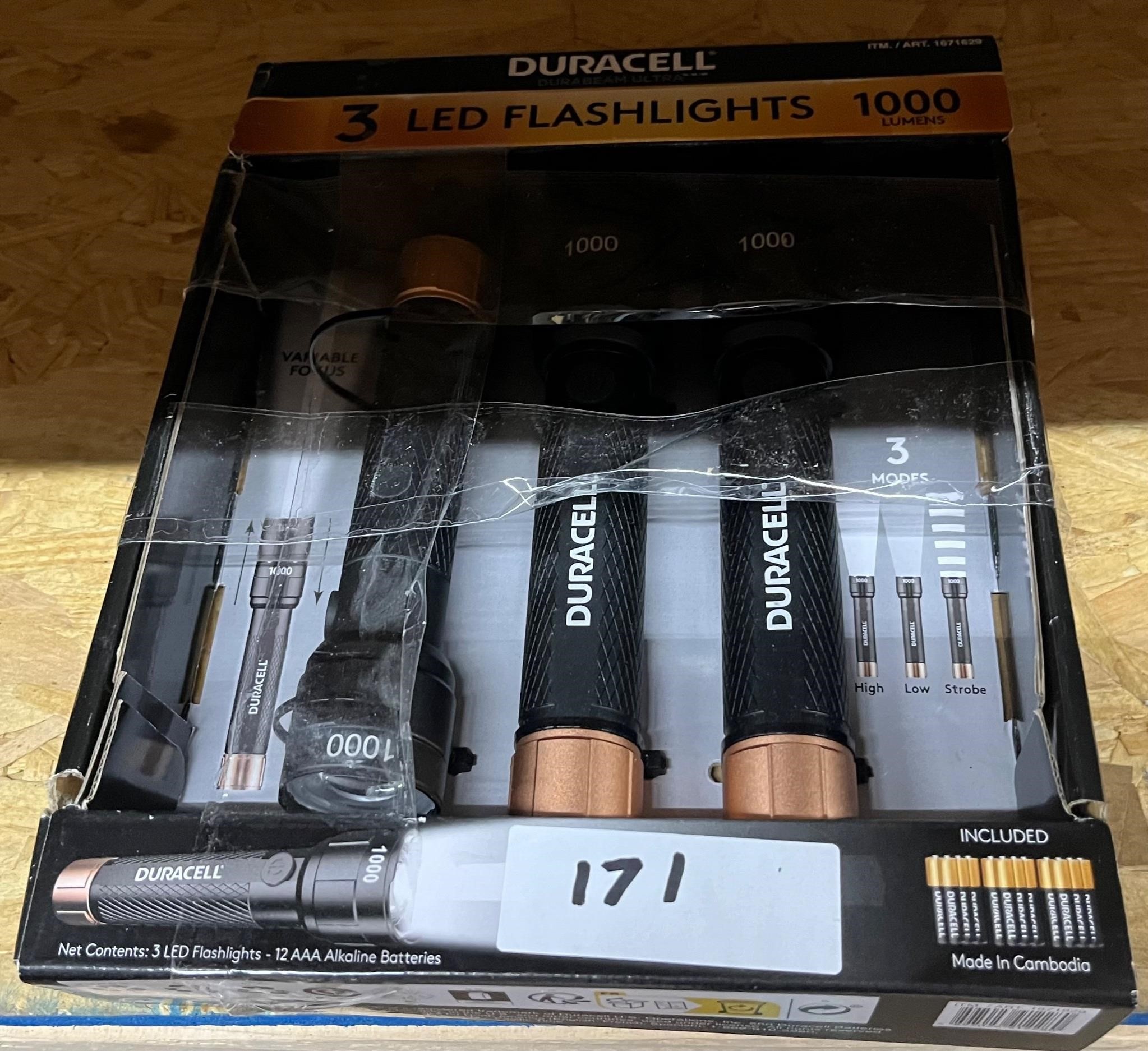 Duracell 3 LED Flashlights, Opened, Condition??