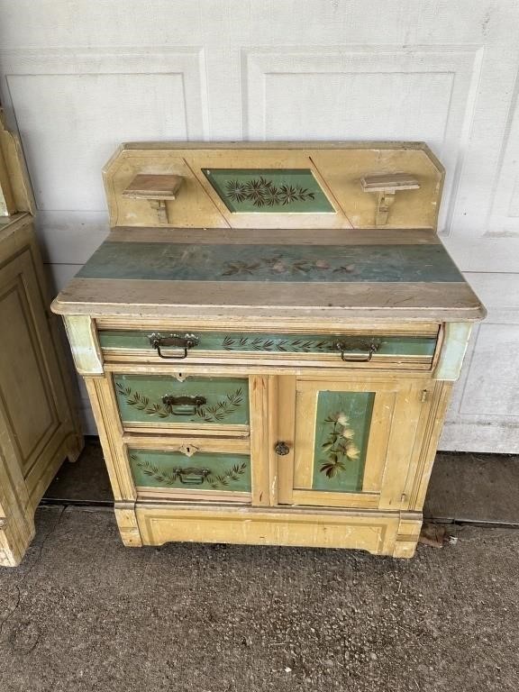 Antique Hand Painted Side Table - SEE NOTE!