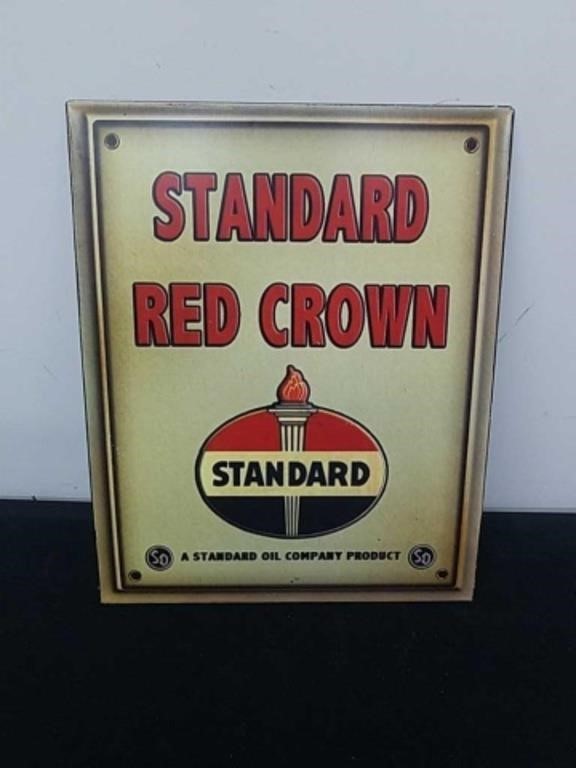 9.5 x 12 in standard Red Crown metal sign