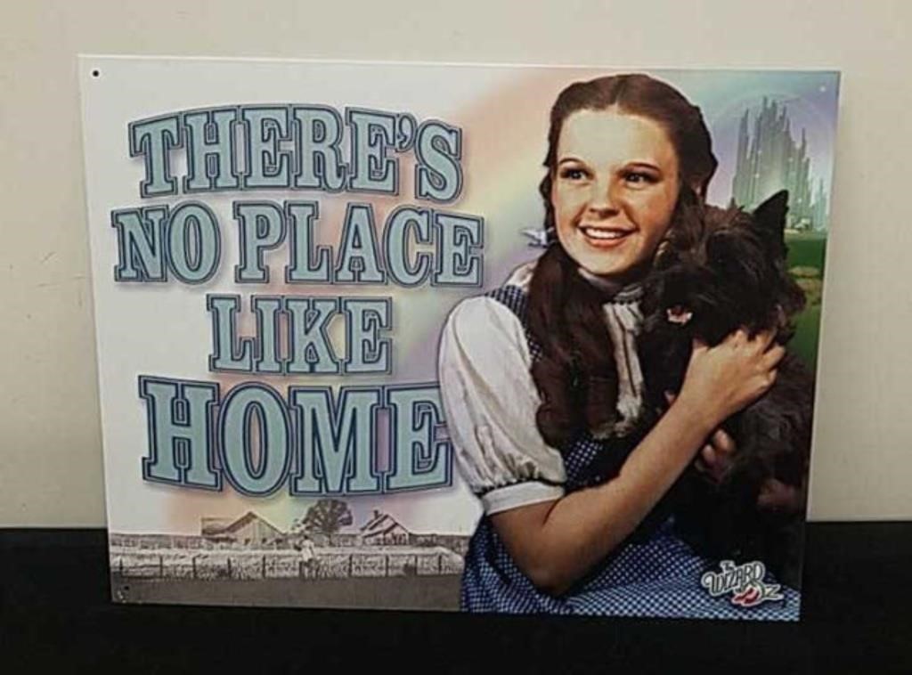 16x 12.5 in there's no place like home metal sign