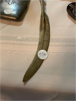 Brass Talon and Feather Letter Opener
