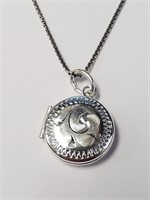 $80 Silver Locket 17" Necklace