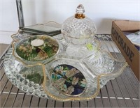 PRESSED GLASS FRUIT BOWL VANITY MIRROR WITH