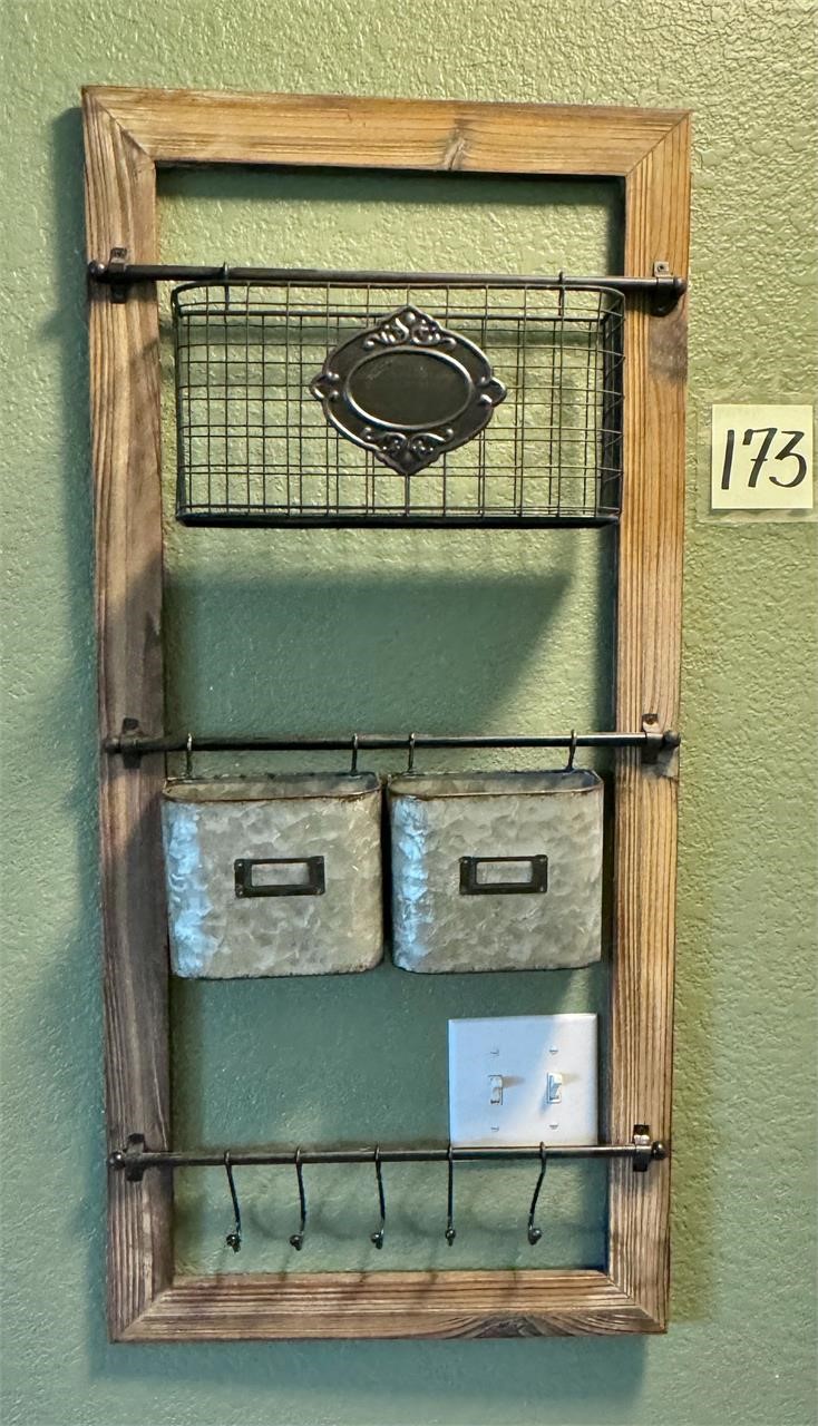 Wood & Metal Wall Organizer