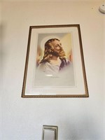 1942 FRAMED CHROMO LITHO IMAGE OF JESUS