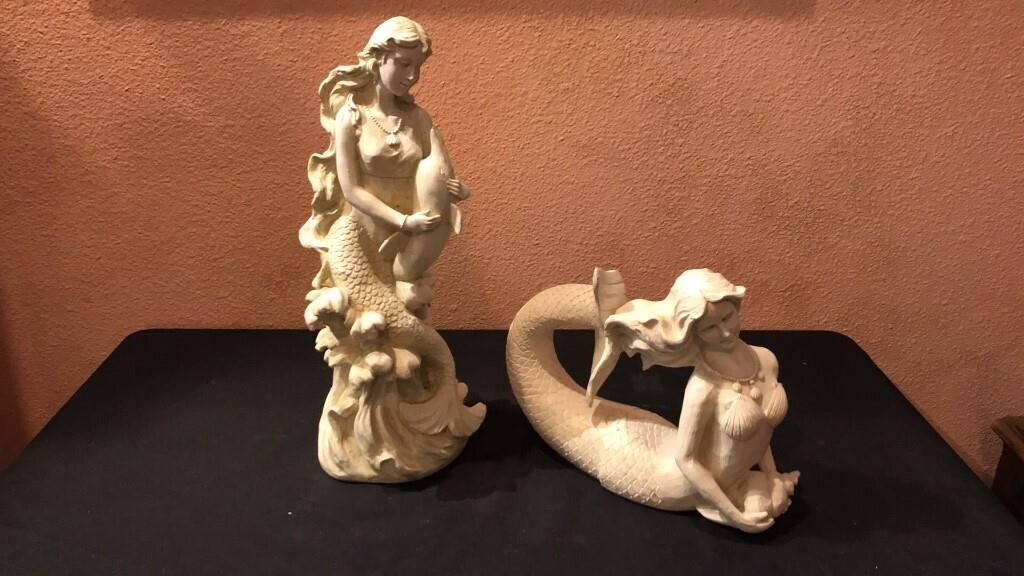 Mermaid Statue and Bookends