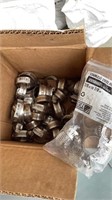 Box of stainless steel hose clamps, 30+ and bag