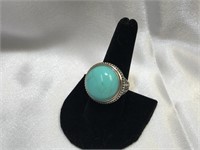 Sterling Turquoise Blue Cabochon Ring