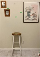 Wall art, bar stool