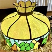 Authentic Antique stained glass hanging lamp
