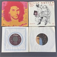 Four Billy Squier Vinyl Records 45s & 33 1/3