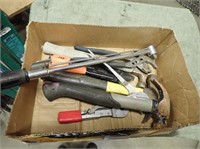 Box w/ Torque Wrench, Channel Locks, Hammers,
