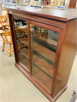 Mahogany Glass Panel Sliding Door Book Case