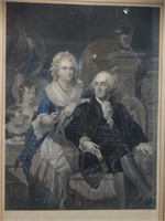 Antique Framed George Washington Litho by HALL