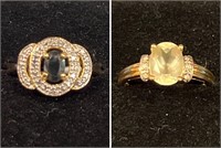 2 Rings, 18K Gold over Silver, .60 Ct sapphire