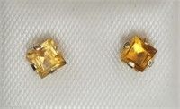 10kt Yellow Gold Citrine Earring