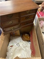 Jewelry box, and assorted items