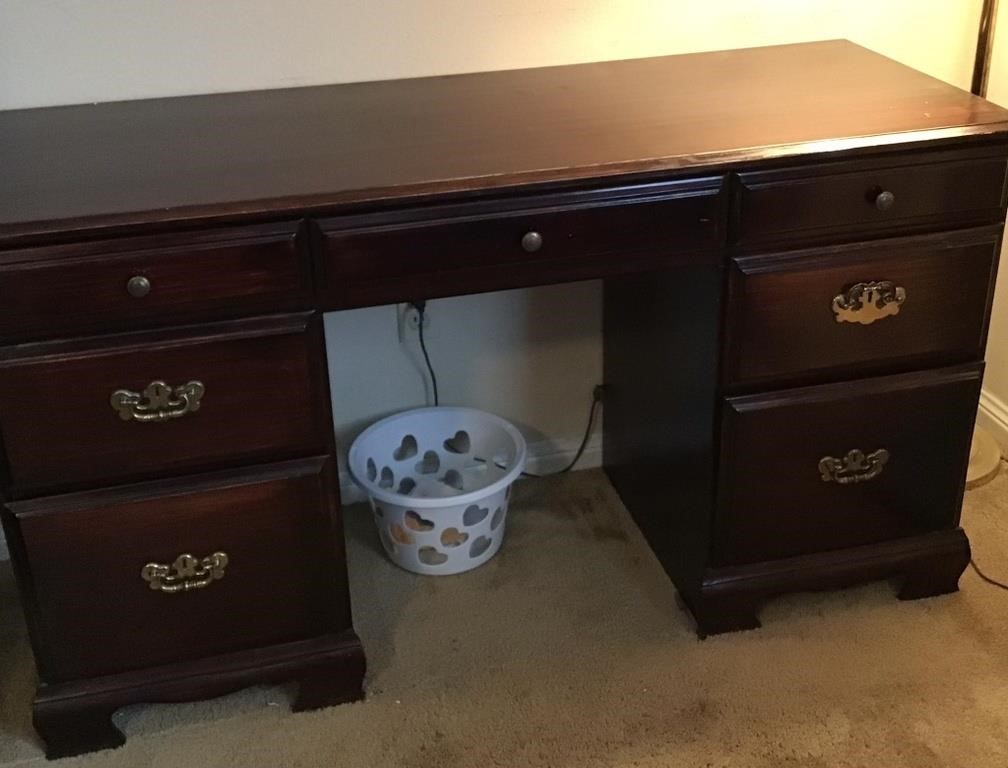 VINTAGE WOOD DESK AND CHAIR