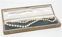 Pearl, Diamond & 14K Gold Necklace, Vintage