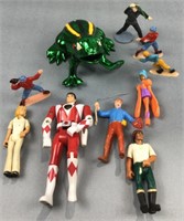 Plastic springy, frog and people, friend figures