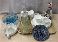 White Milk Glass, Sunkist Juicer, Clown Decanter,