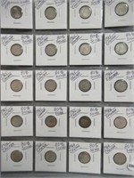 (20) Canadian 80% Silver Dimes. Dates: 15-1965,
