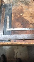 Pair of vintage woodworking squares with stops