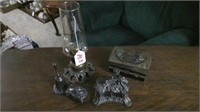 bell/metal box/lamp/ornate trinket box