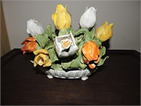 Vintage Italian Capodimonte-Style Ceramic Flowers