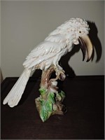 Vintage Italian Ceramic White Toucan on Branch