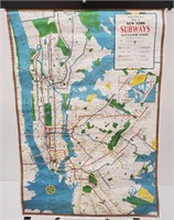 Vintage Map of New York Subways Elevated Liners