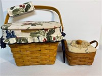 LOT # 10 - 2 Lidded Cloth Longaberger Baskets