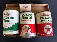 Texaco Quart Oil & Transmission Fluid Cans & Box