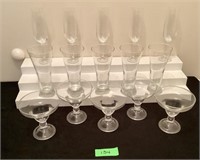 Champagne, beer and margarita glasses sets
