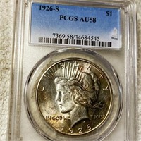 1926-S Silver Peace Dollar PCGS - AU58