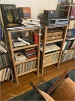 Books and Two Wooden Shelves