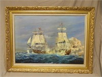 Nautical Oil Print on Canvas by John Hamilton.