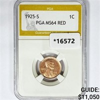 1925-S Wheat Cent PGA MS64 RED