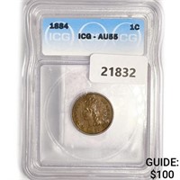 1884 Indian Head Cent ICG AU55