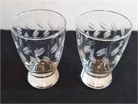 2pc Wheel Cut Deer Print Glasses Anchor Hocking