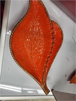 Vintage Orange Leaf Ashtray