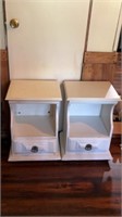 2 white wooden end tables 16 in wide 14d 24t