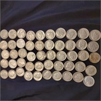50 Roosevelt silver dimes