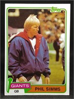 S: 1981 TOPPS PHIL SIMMS RC #55