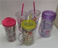 TERVIS INSUL. CUP AND (4) INSUL. CUPS W/TOTE.